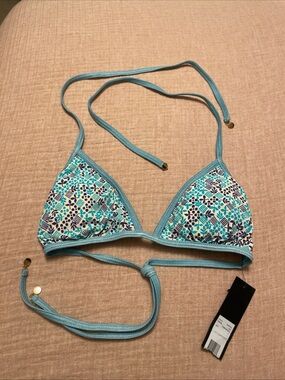 Marc by Marc Jacobs Women’s Bikini Top - Light Blue Floral NWT Large powder blue